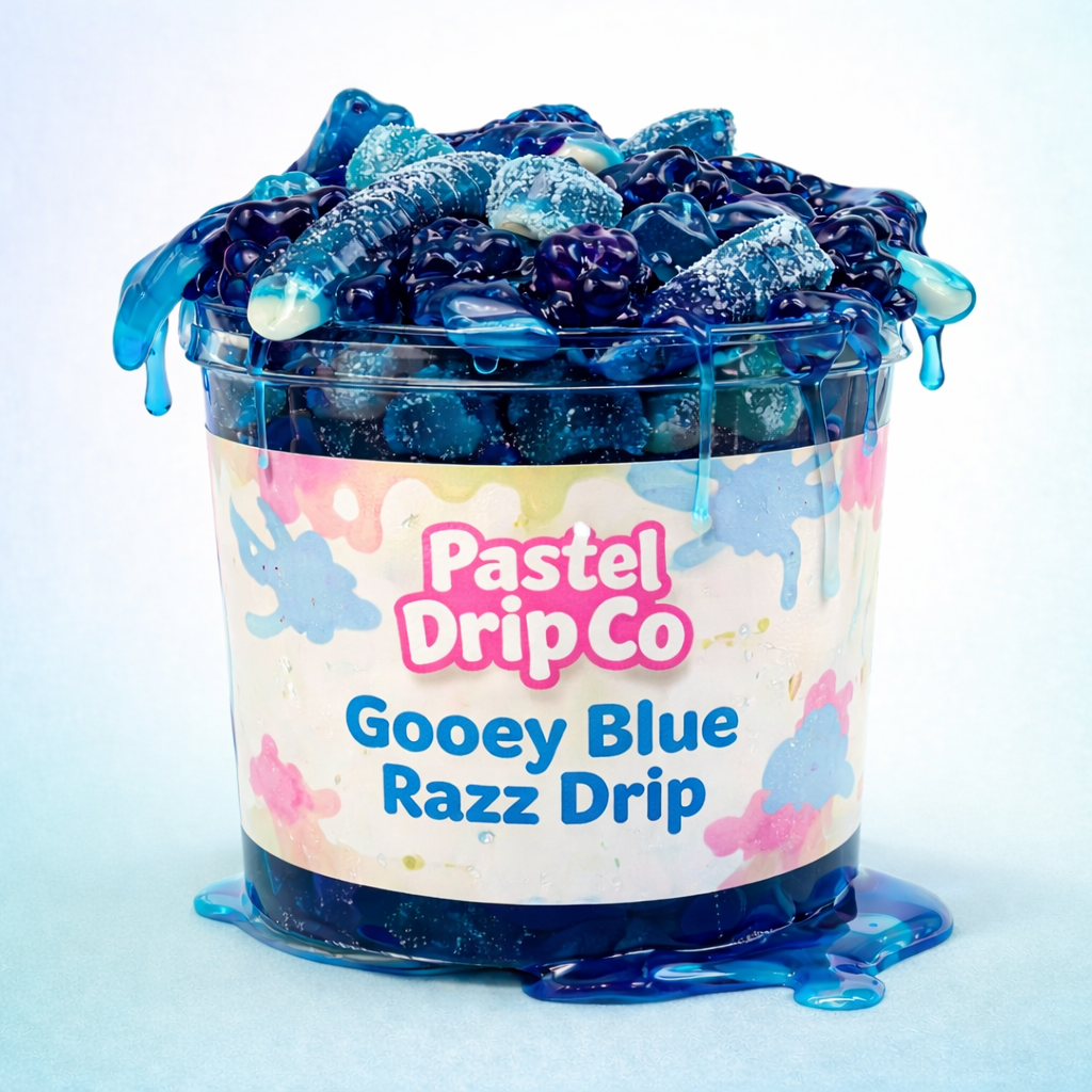 Gooey Blue Razz Drip / Blue Razz Coated Gummies