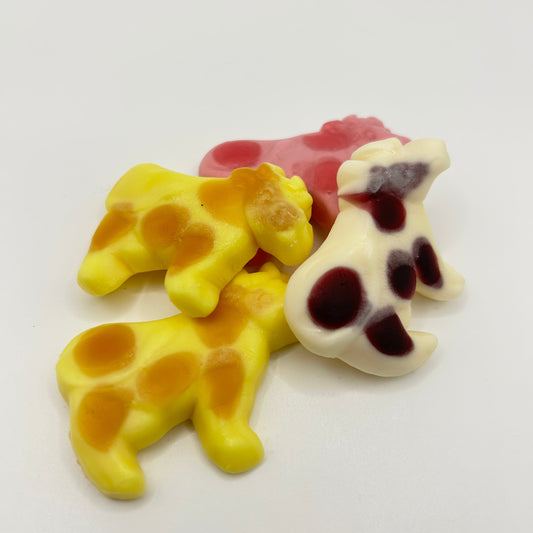 Gummy lollies shaped like cows